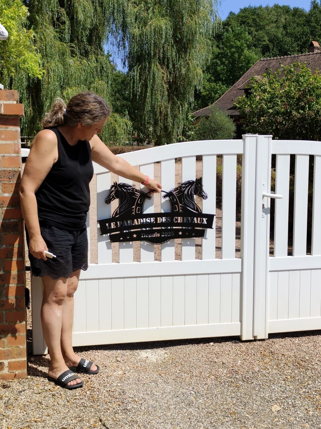 Customer photo review of Horse Ranch Metal Sign