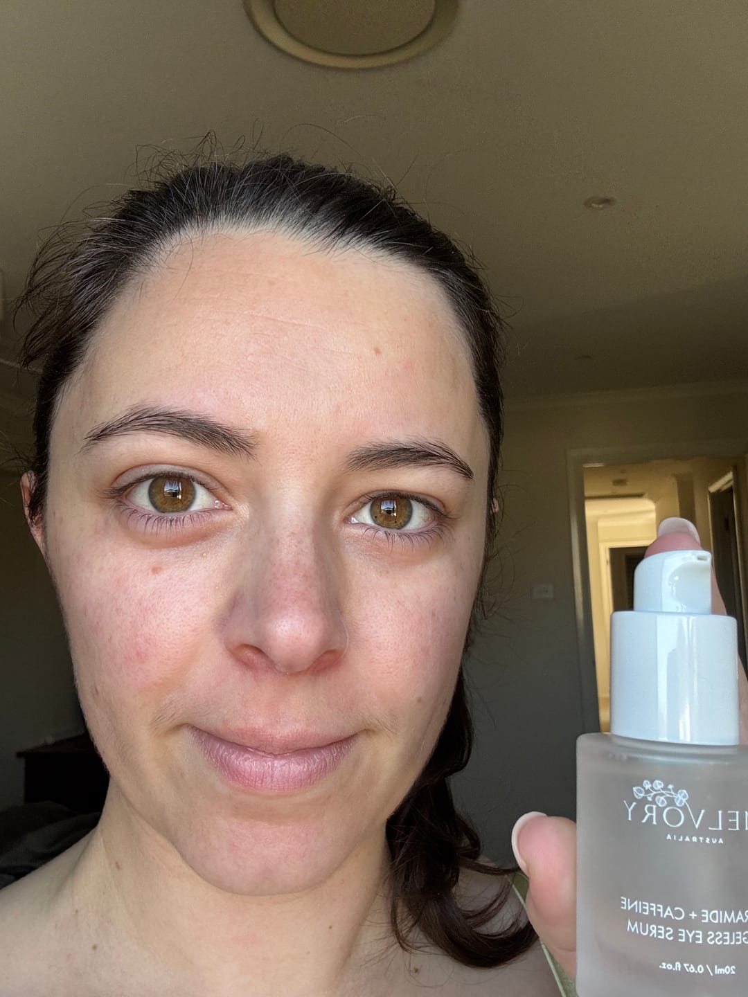 Customer photo review of Ceramide + Caffeine Ageless Eye Serum