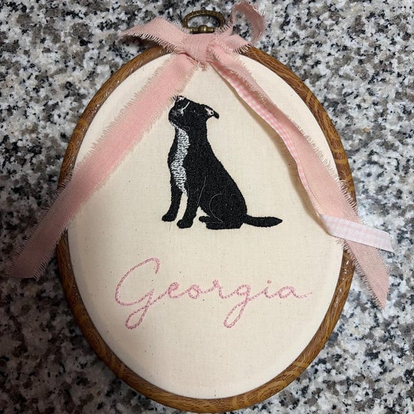 Customer photo review of Custom Dog Embroidery Hoop