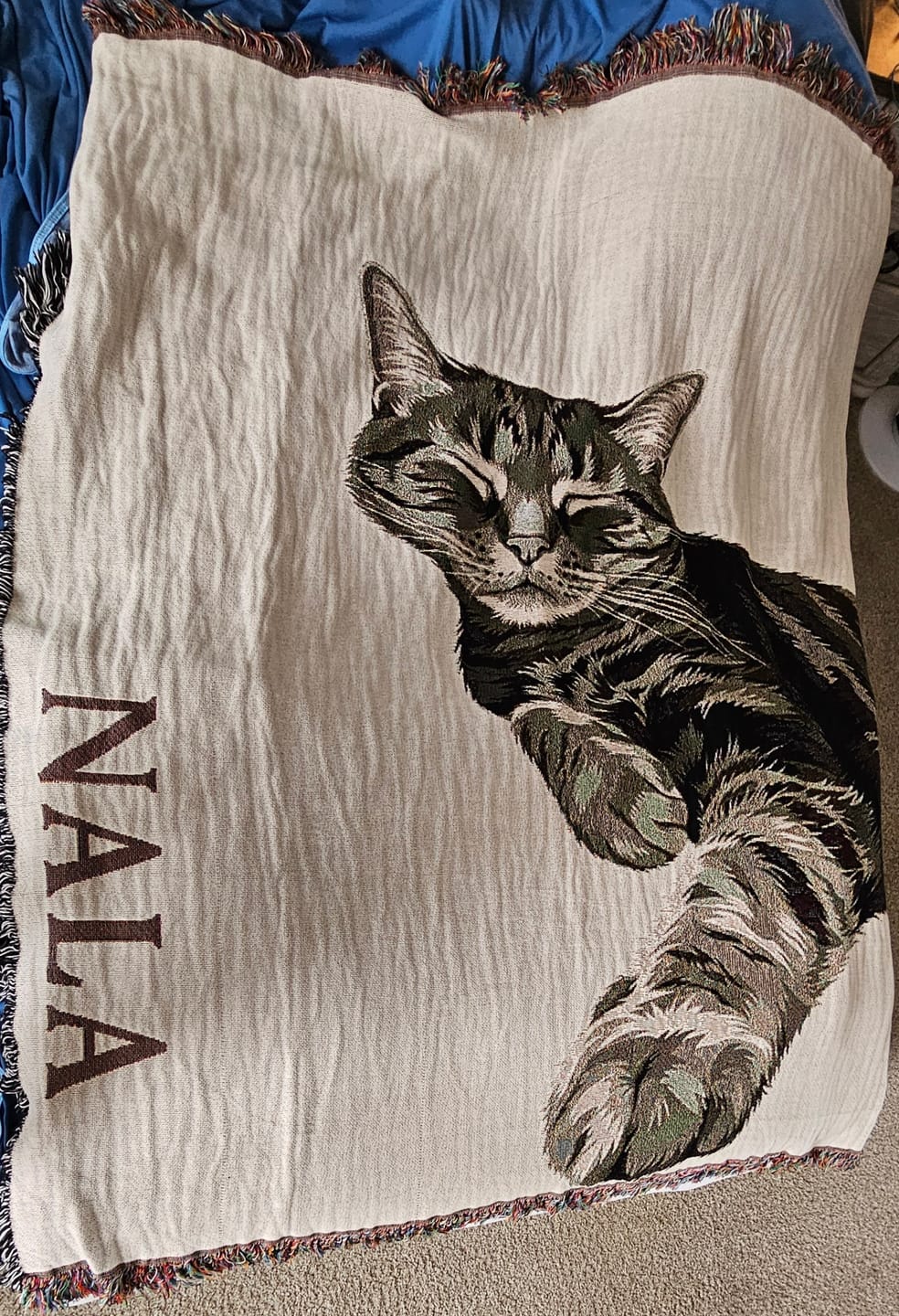 Customer photo review of Custom Heirloom Pet Throw Blanket