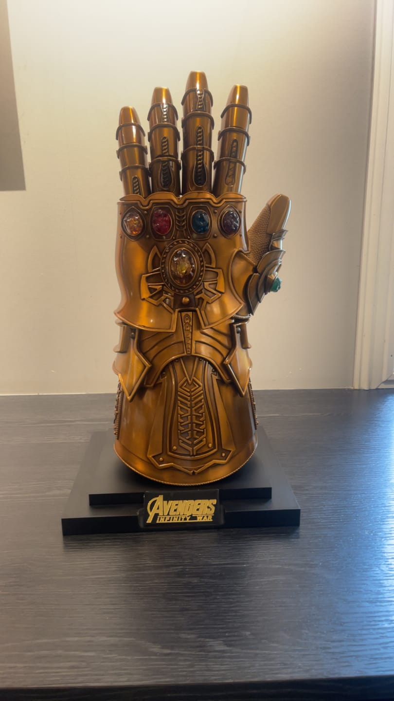 Customer photo review of Thanos Infinity Gauntlet Life Size Wearable