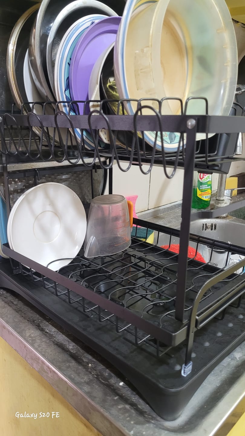 Customer photo review of Escurridor De Platos 2 Niveles Secaplatos Multifuncional