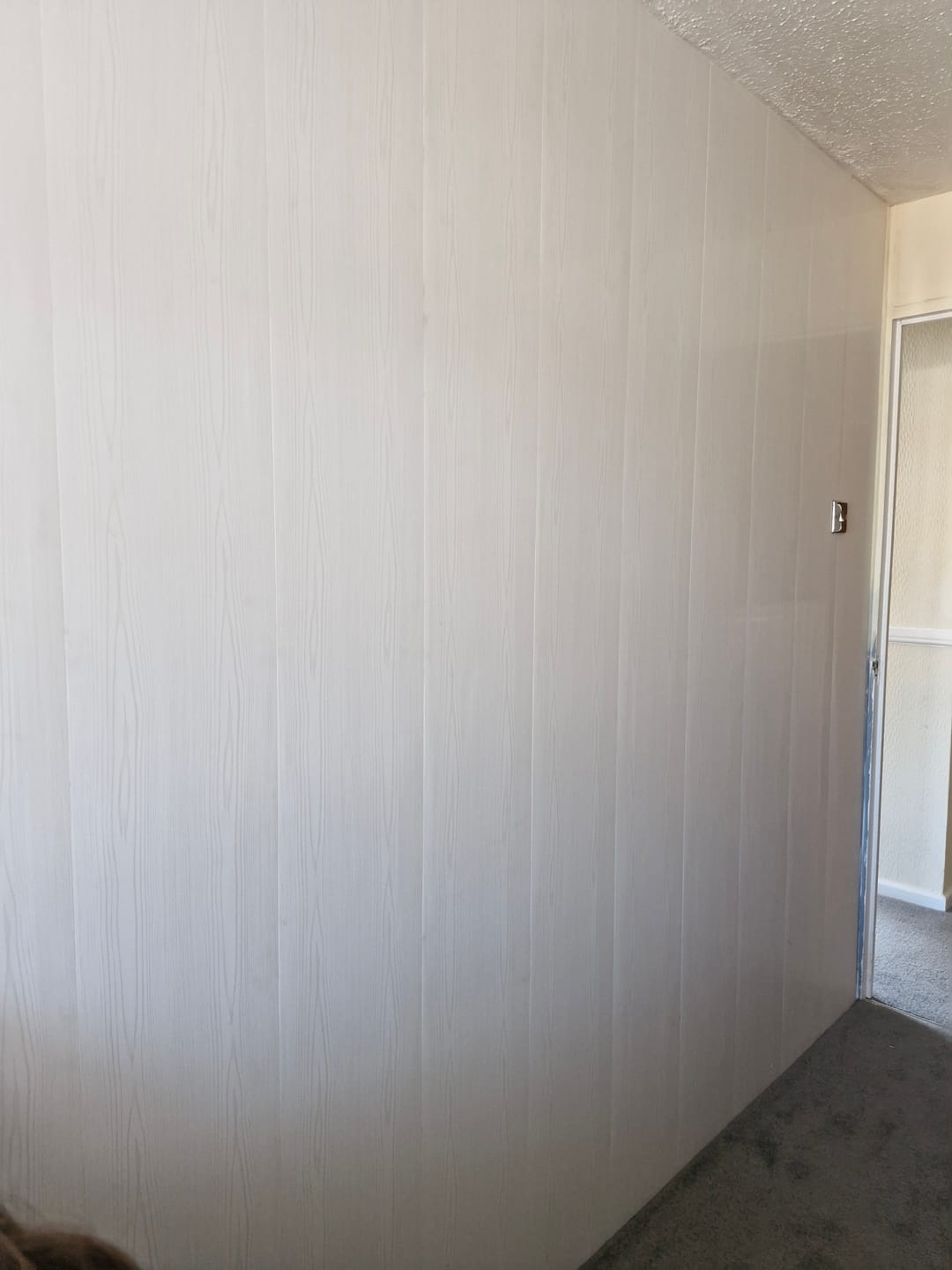 Customer photo review of 8mm White Wood Matt Bathroom Wall & Ceiling Panel - Pack of 4