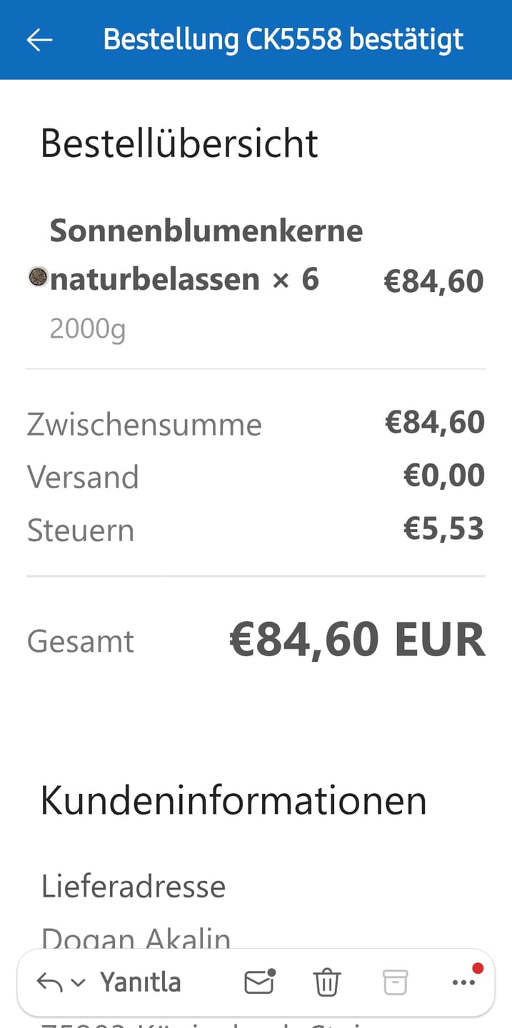 Customer photo review of Sonnenblumenkerne naturbelassen
