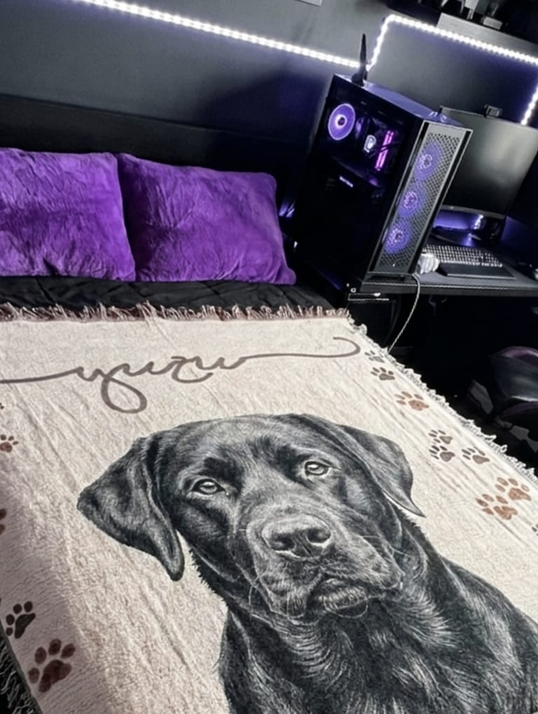 Customer photo review of The Eternal Hug Blanket