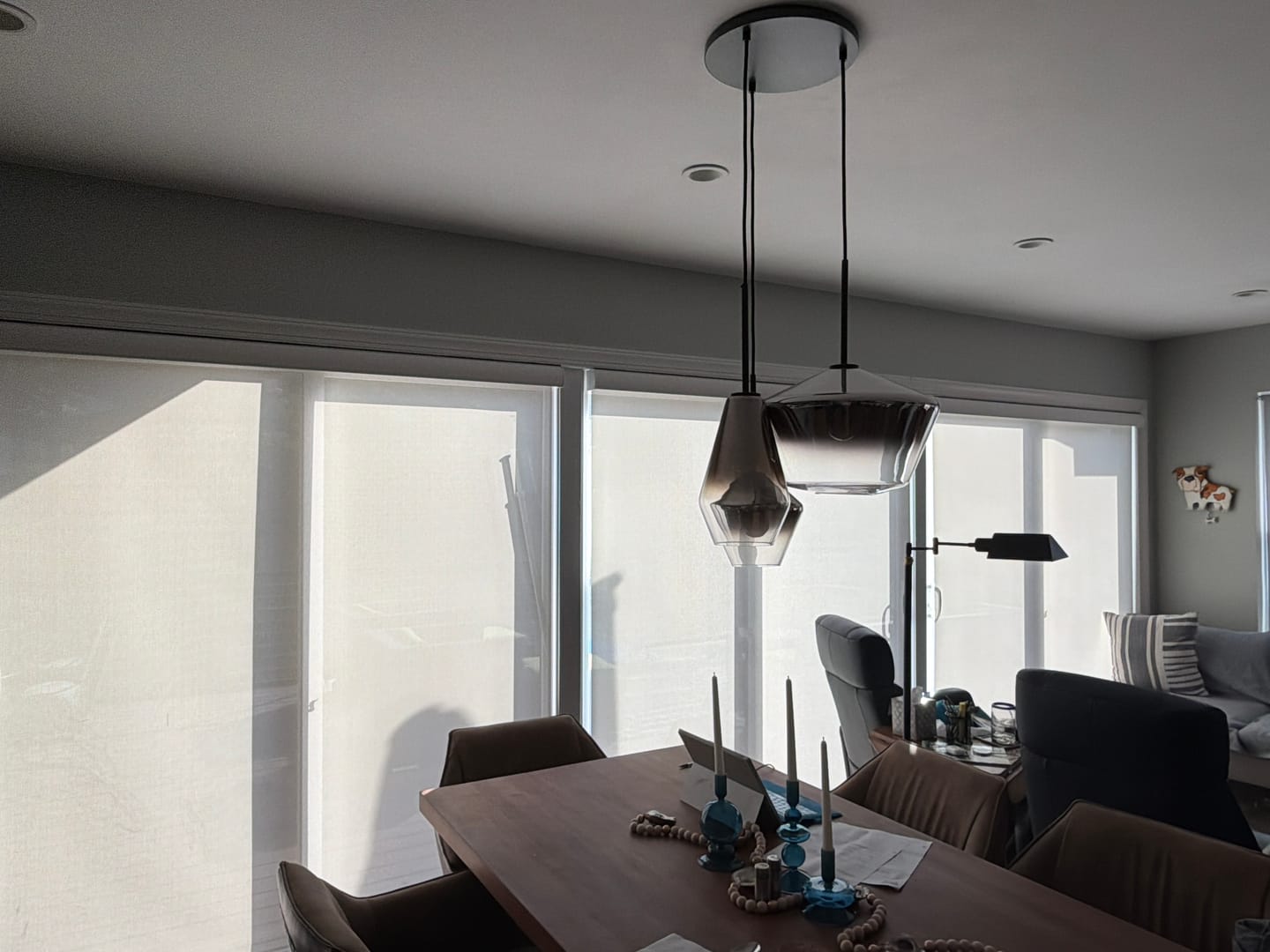 Customer photo review of SmartWings Motorized Light Filtering Solar Shades 1%/3%/5% Openness Aventus