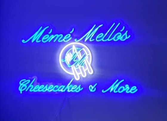 Customer photo review of Meme Mello's Cheesecakes & More - Premium Neon Artwork