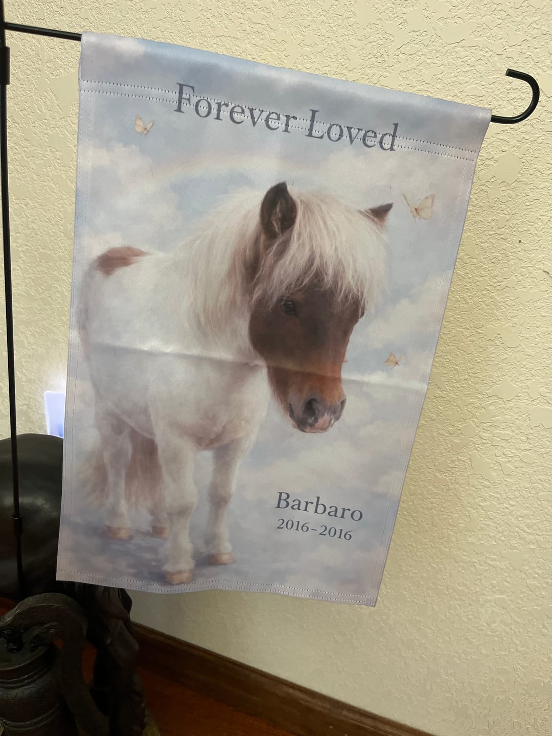 Customer photo review of Forever Loved - Personalized Garden Flag