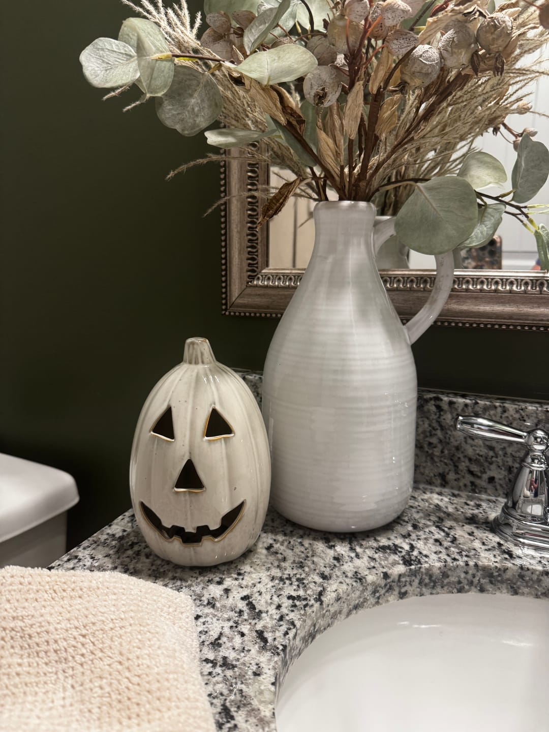 Customer photo review of White Ceramic Jack-O-Lantern | Tall