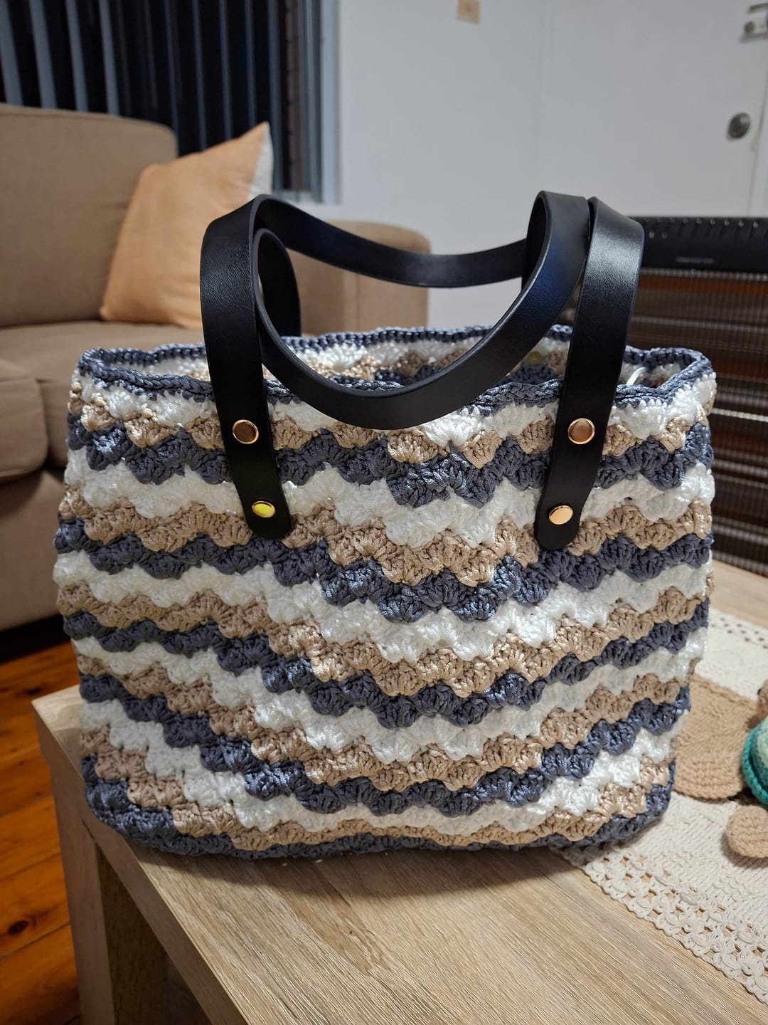 Customer photo review of Seabreaze Wave Tote Crochet Kit