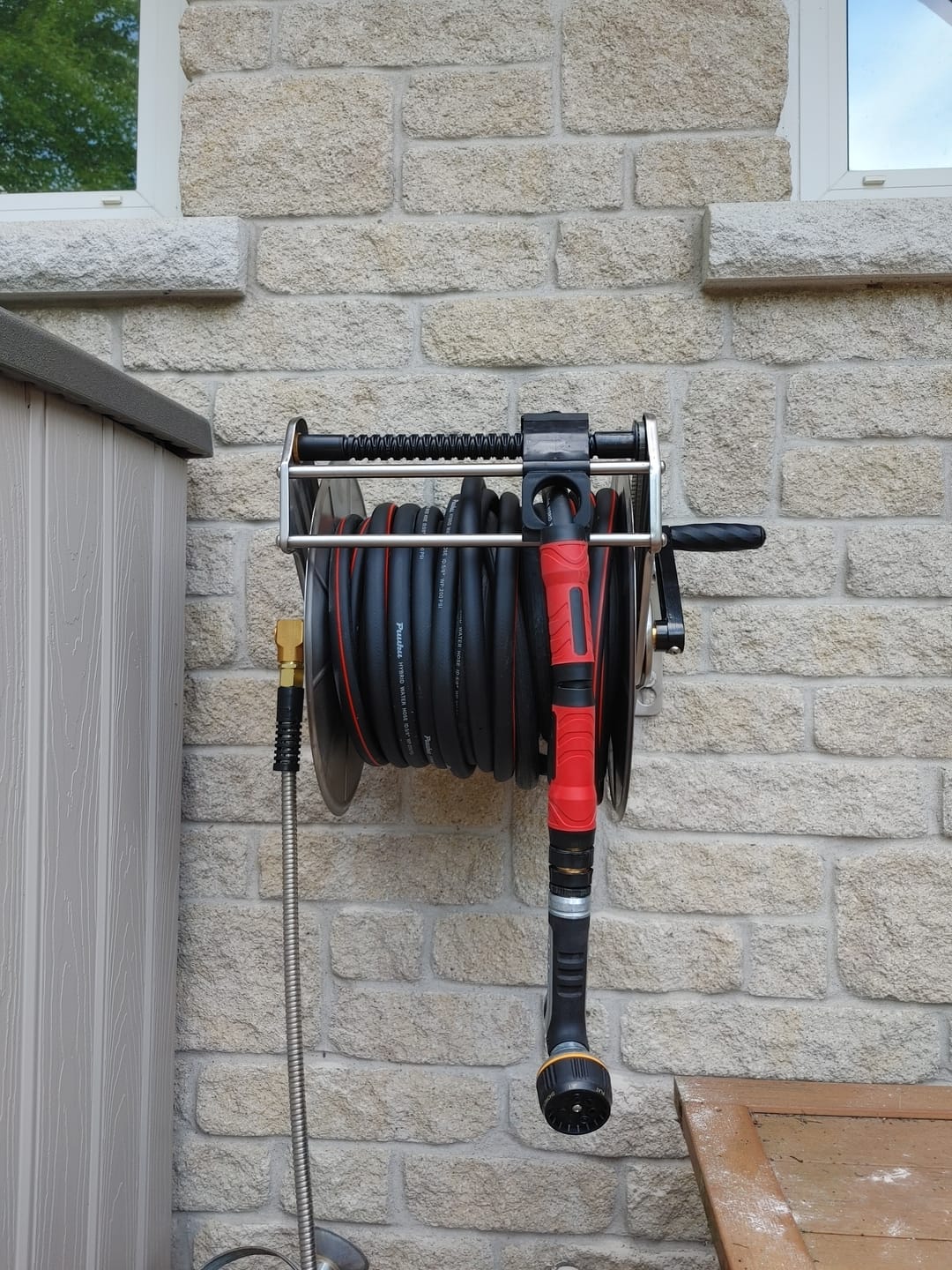 Customer photo review of Wall Mounted Hose Reel-Stainless Steel