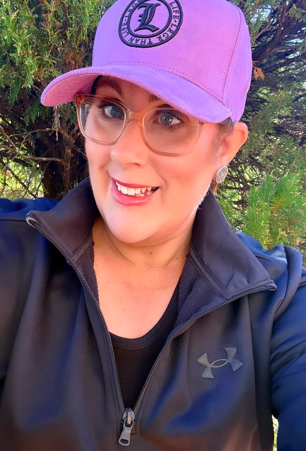 Customer photo review of A-FRAME HAT - PURPLE SUEDE