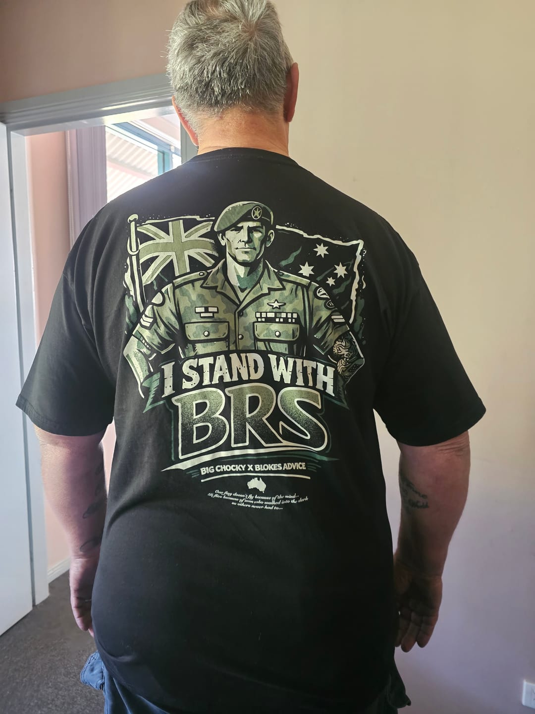Customer photo review of Big Chocky | Stand With BRS Tee