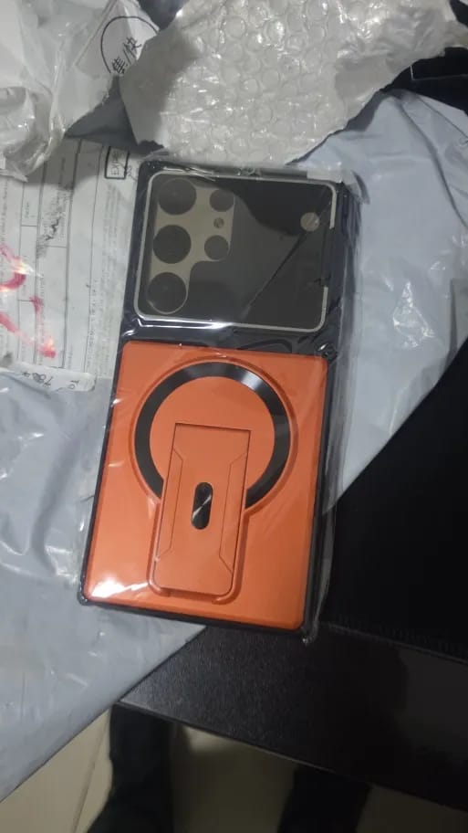 Customer photo review of LuxuryKase Hybrid Armour Case | Built-In Foldable Kickstand | Flip Camera Lens Protection Frame Design | MagSafe Compatible | Rugged PC & TPU Cover For iPhone & Samsung Series