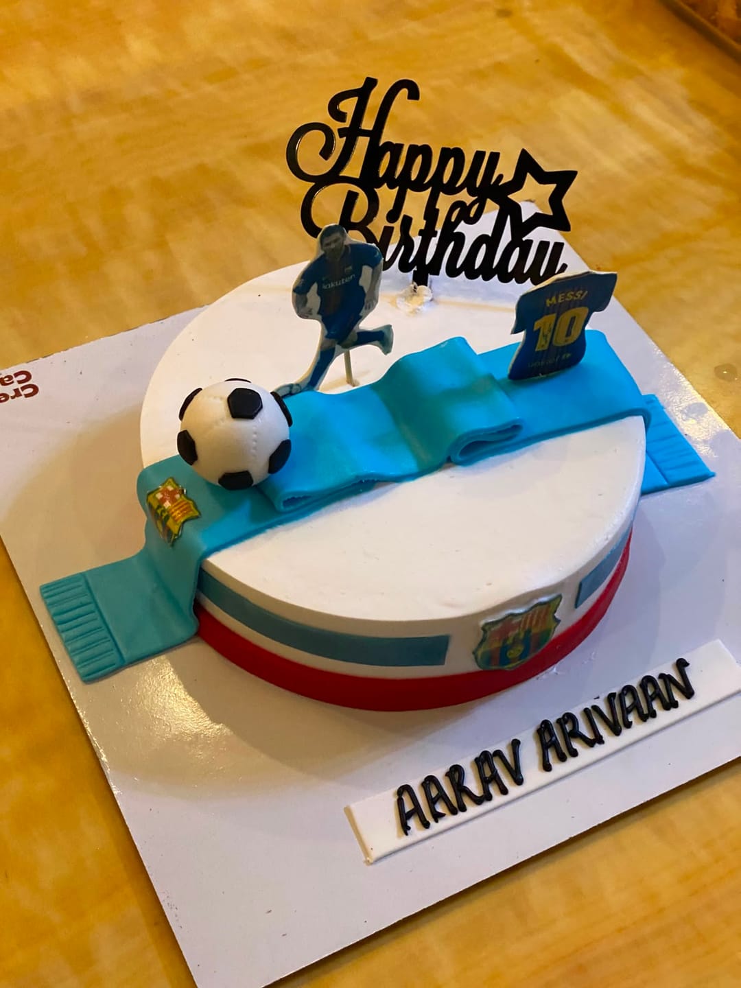 Customer photo review of Messi Jersey Cake