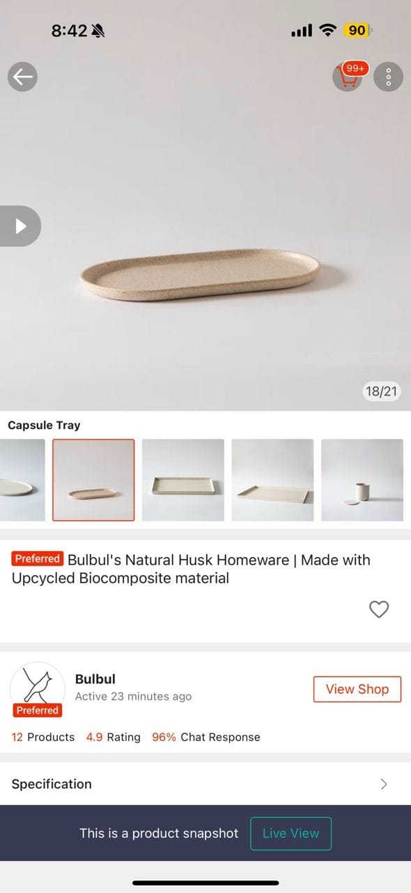 Customer photo review of Natural Husk Homeware