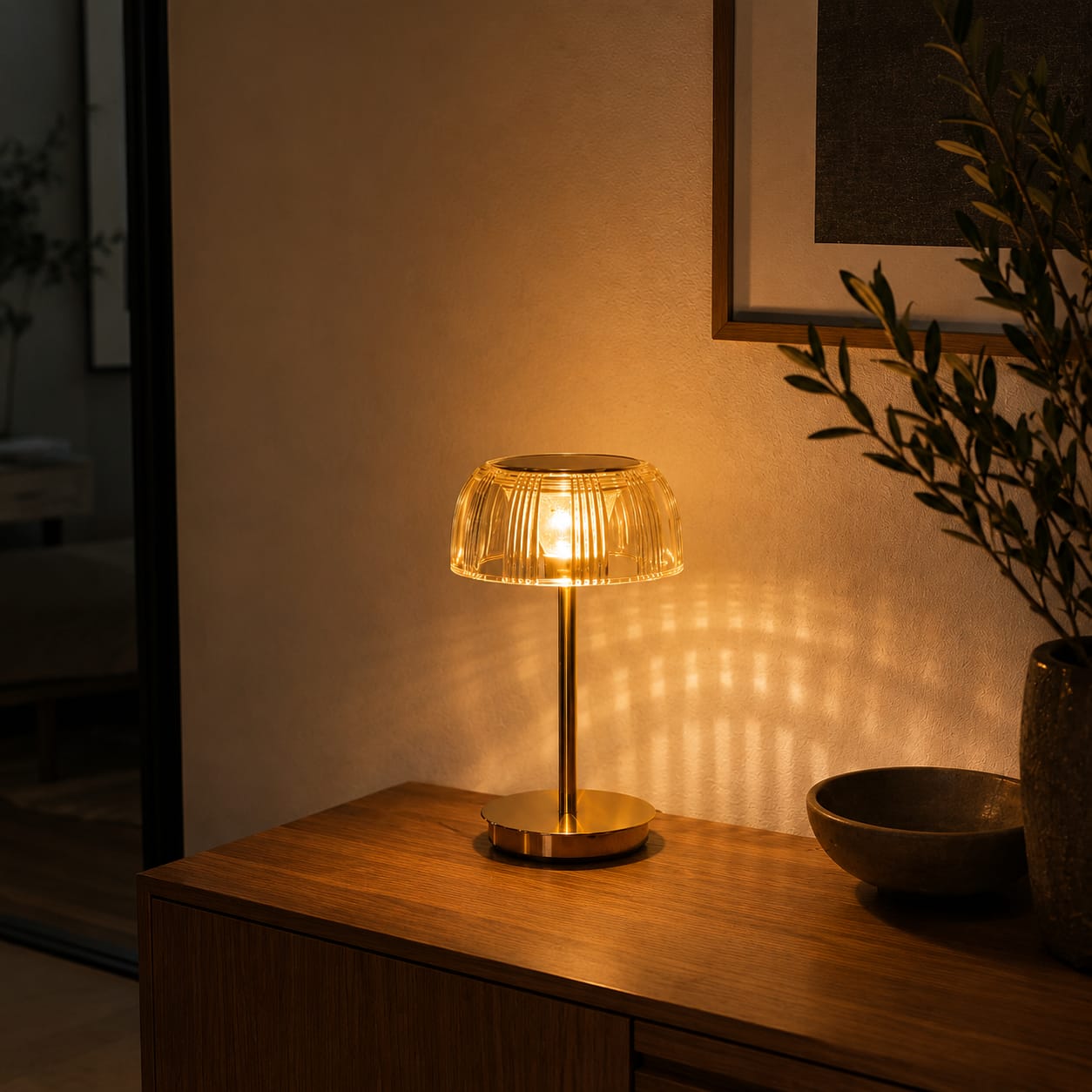 Customer photo review of Fluted Glass Ambient Table Lamp