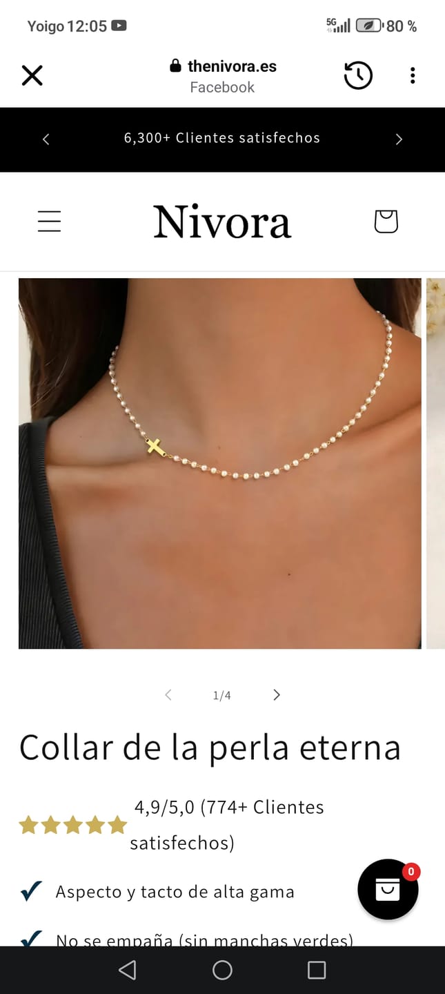Customer photo review of Collar de la perla eterna