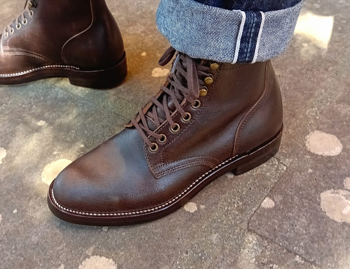Customer photo review of Plain Toe Service Boot -luosjiet®boots - Black Waxed Flesh