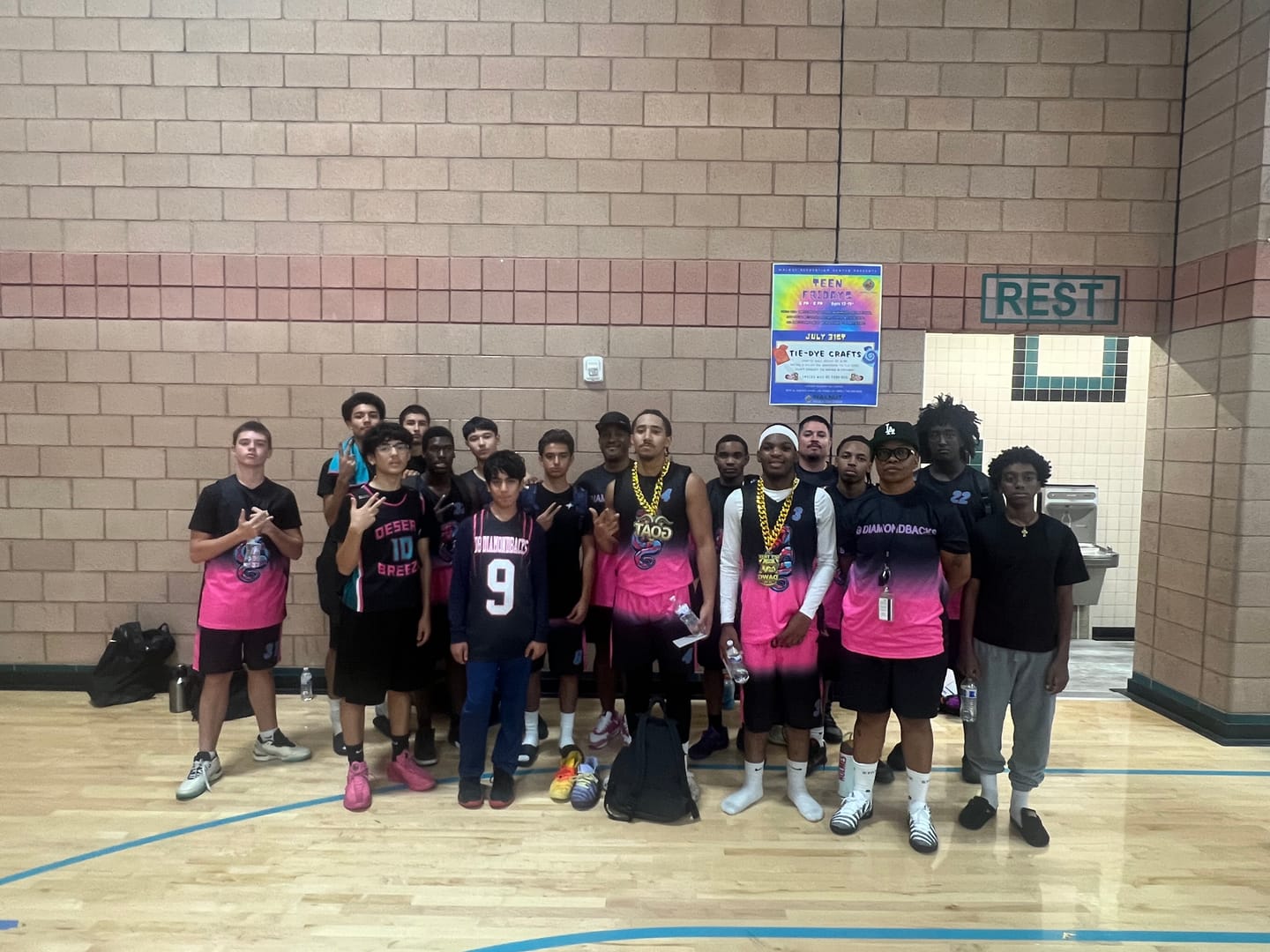 Customer photo review of Custom Black Pink Gradient Fashion Kits Sports Uniform Basketball Jersey