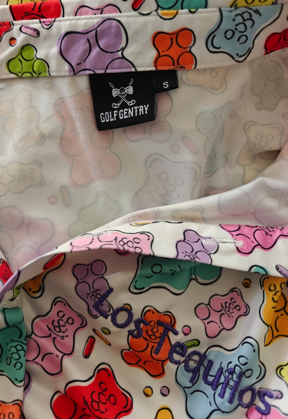Men's Gummy Bears golf polo golf outfit inspiration from Golf Gentry