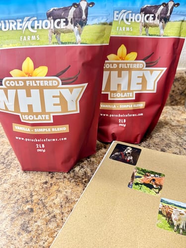 Customer photo review of Whey Protein Isolate with Organic Vanilla