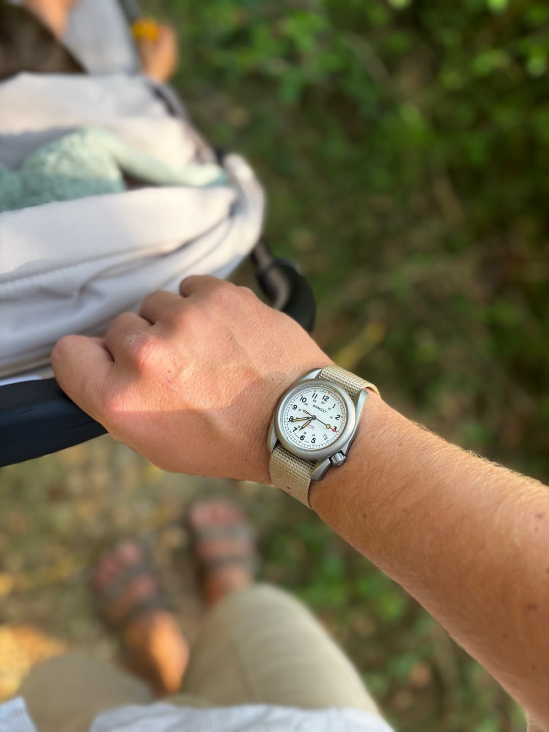 Customer photo review of VOYAGER - 100M Waterproof Titanium Automatic Field Watch | White
