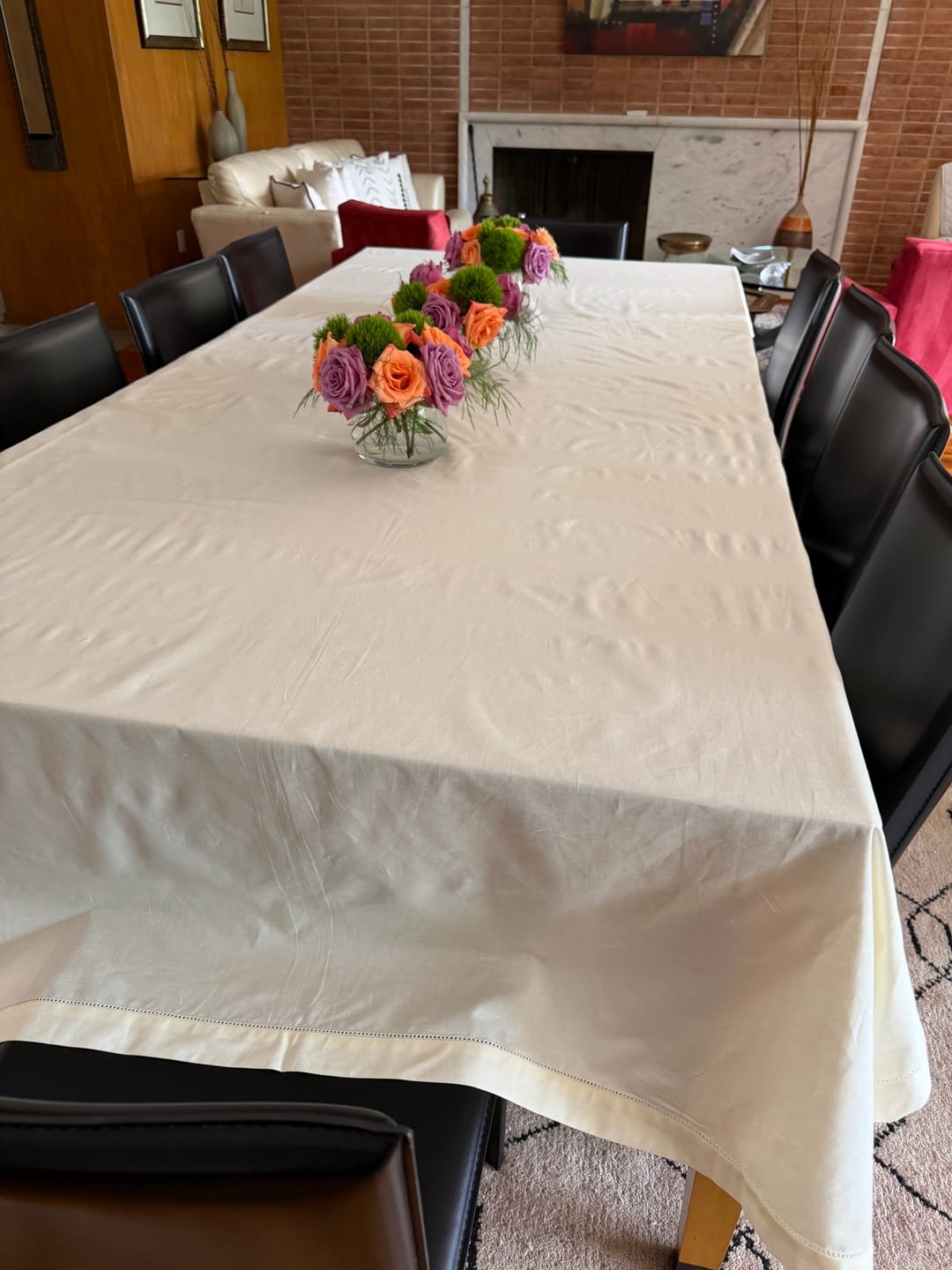 Customer photo review of Cotton Linen Hemstitch Tablecloth
