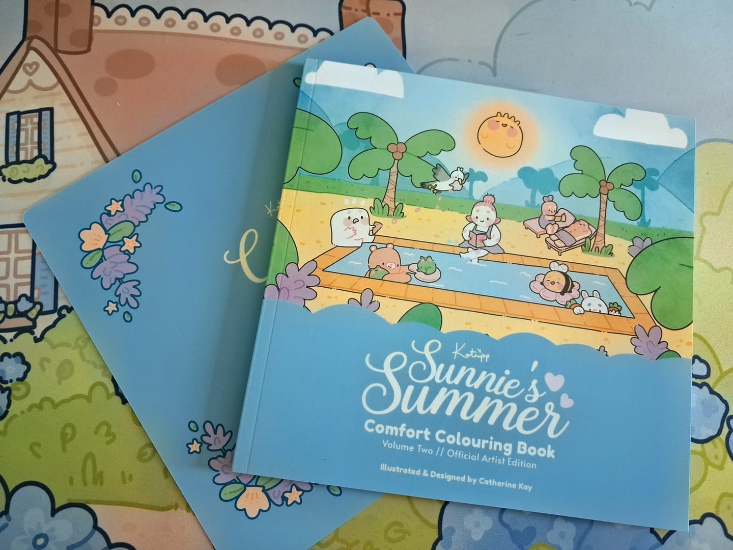 Customer photo review of Katnipp Sunnie's Summer Comfort Colouring Book for Adults | Cute Kawaii Summer Colouring Book | Official Artist Edition