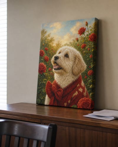 Customer photo review of Rose Garden Custom Pet Canvas
