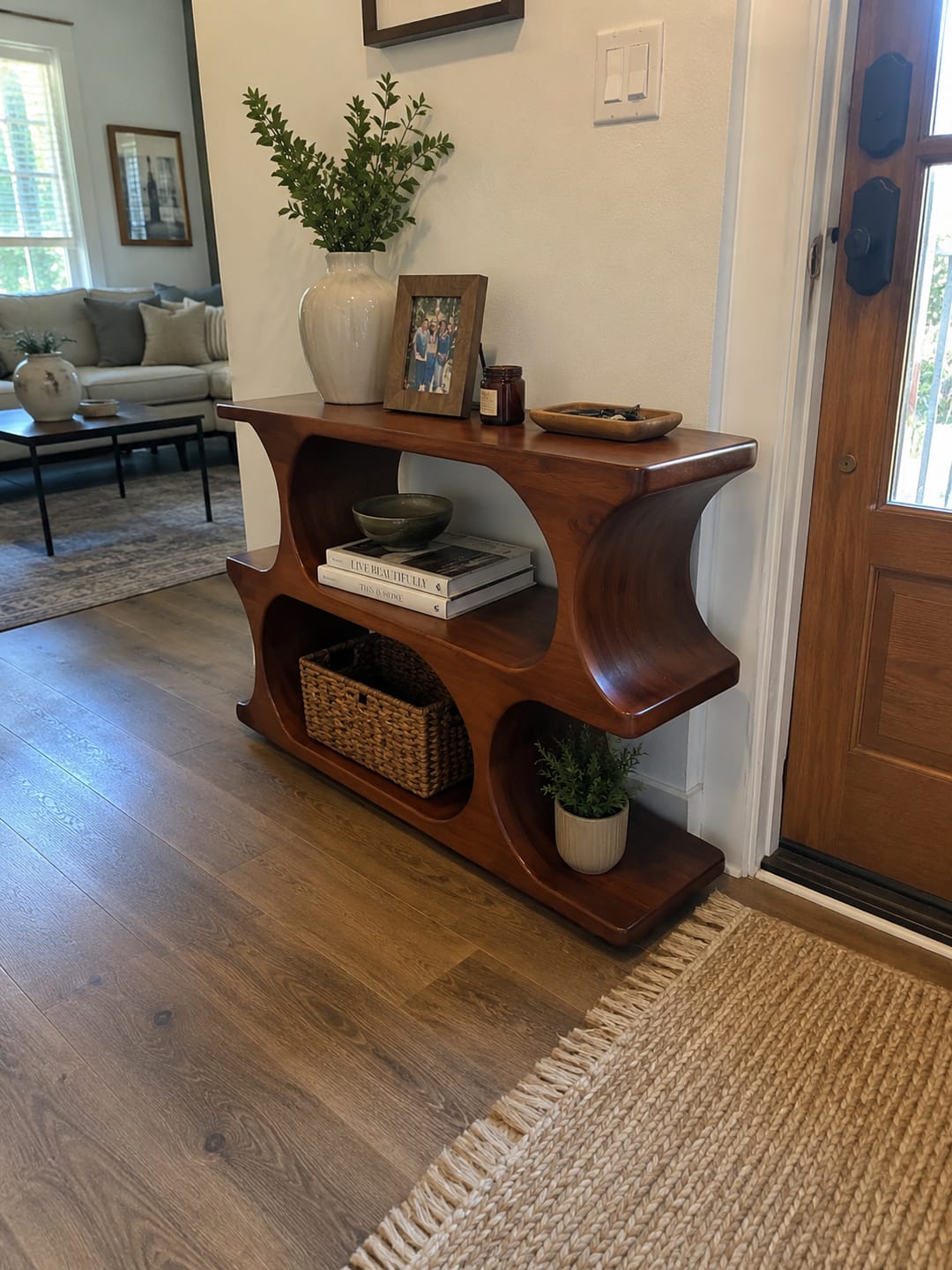 Customer photo review of Live Edge Corner Floating Shelves Solid Wood Wall Mounted Storage