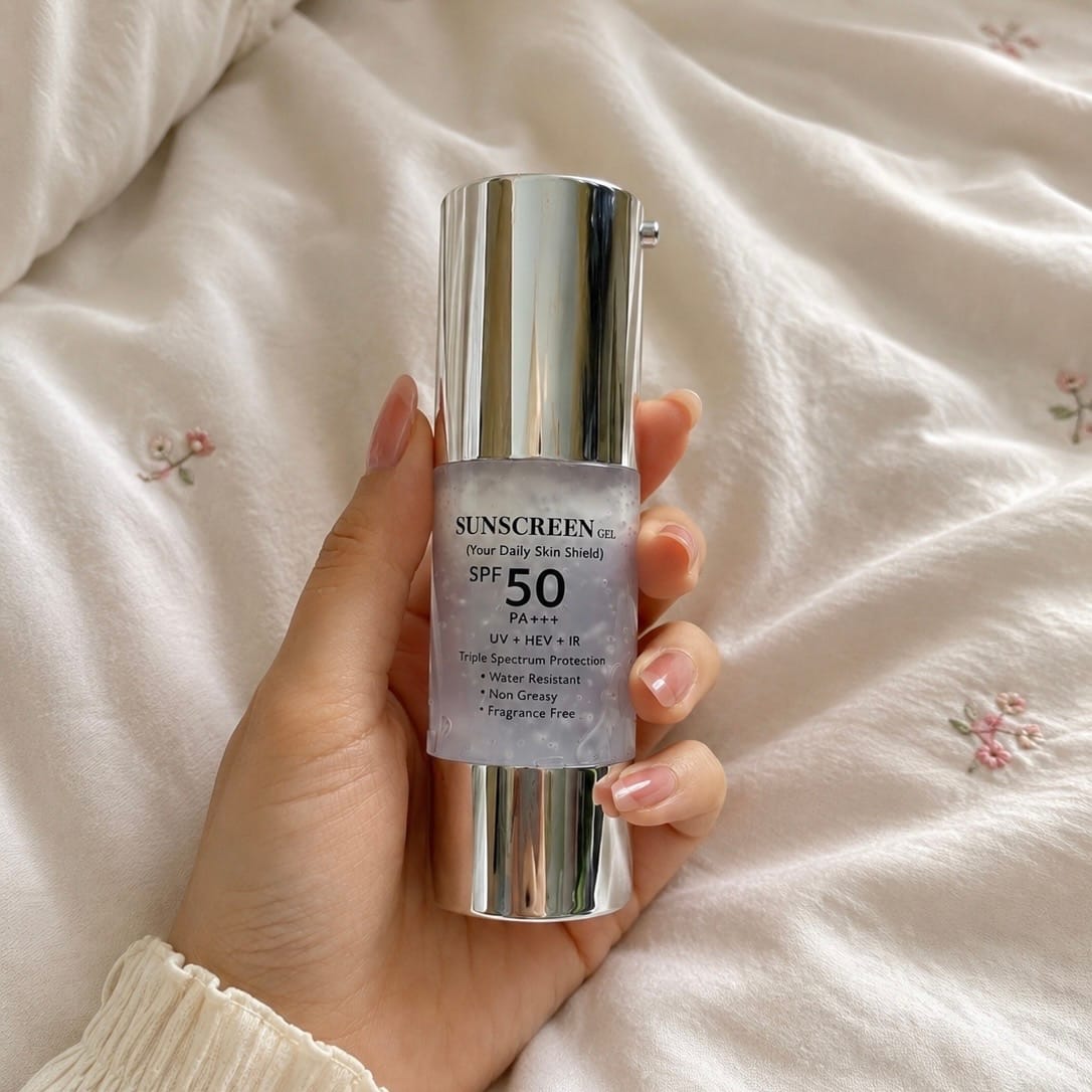 Customer photo review of Sunscreen Gel SPF 50