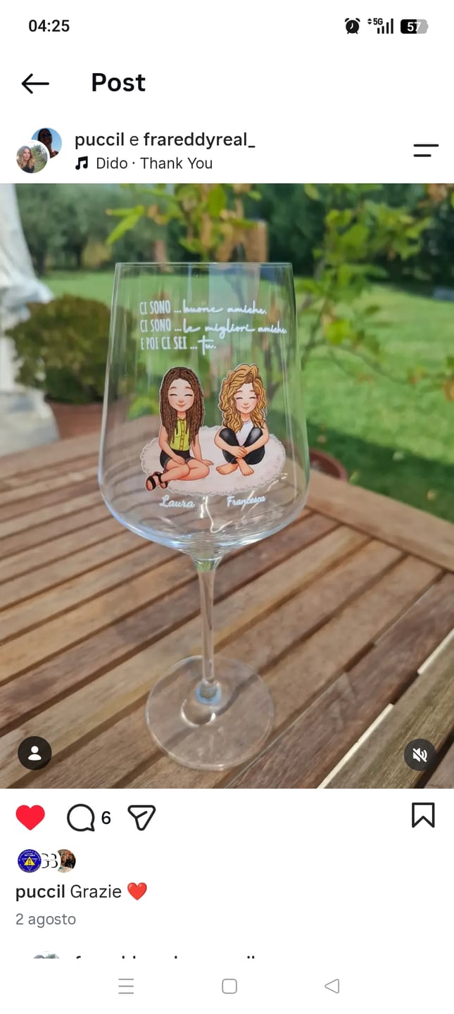 Customer photo review of Cin Cin! - Bicchiere da vino personalizzato per migliori amiche