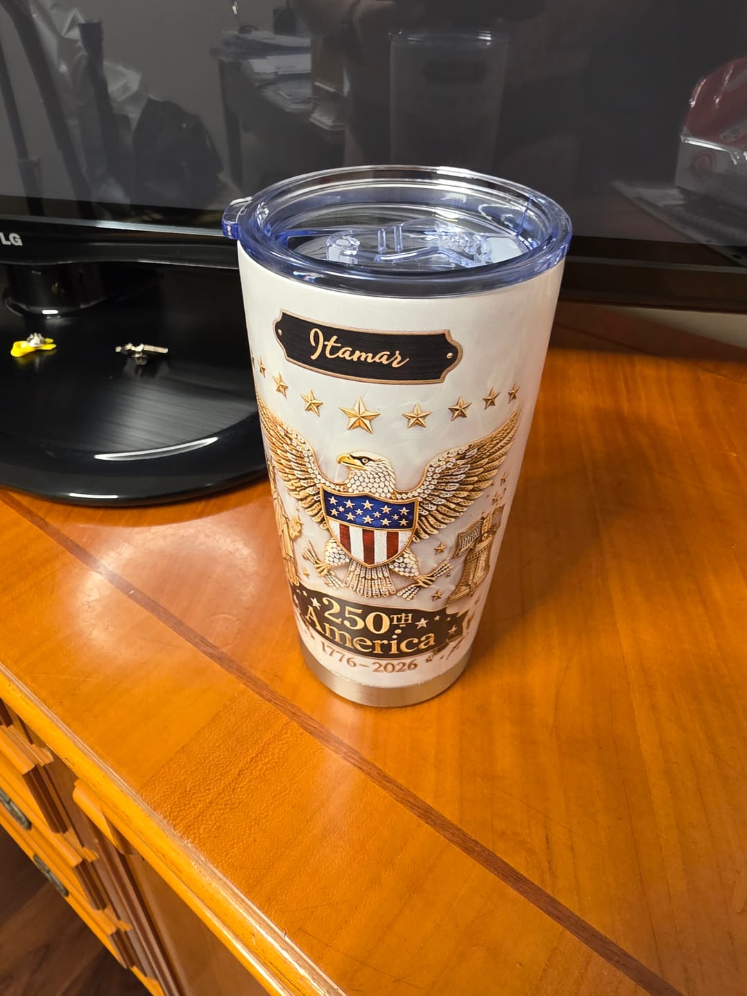 Customer photo review of Personalized 250th America Tumbler, 1776-2026 Patriotic Independence Day Gift