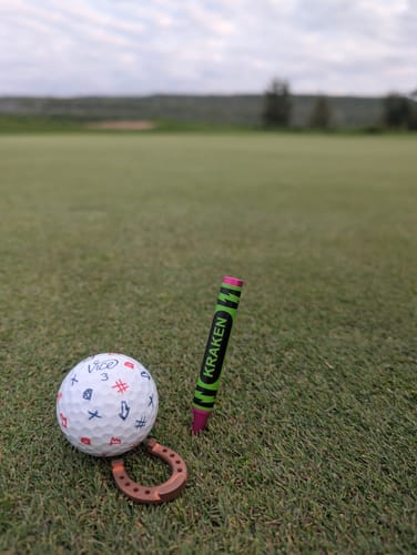 Customer photo review of PLAY BOLD LUCKY HORSESHOE MARKER - Copper
