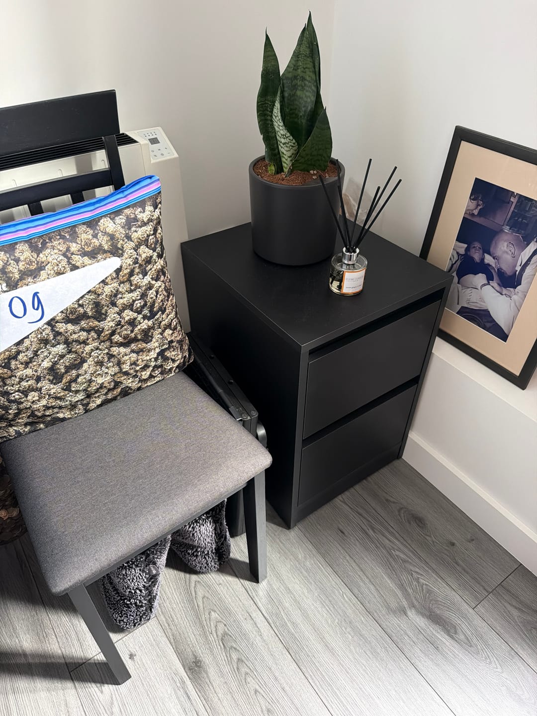 Customer photo review of Bedside table with Locked Hidden Storage B26
