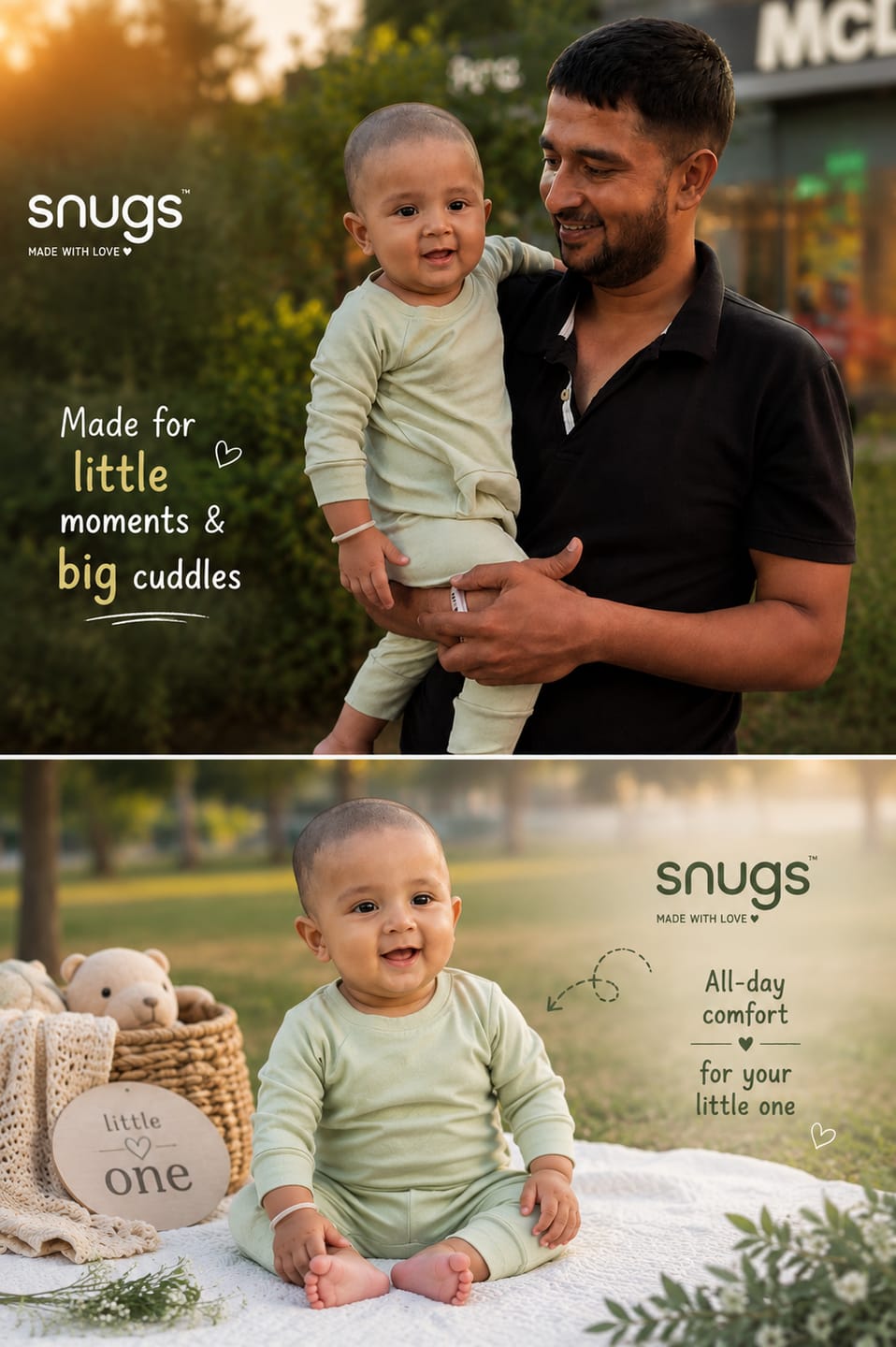 Customer photo review of Easy Romper Brown + Green - Pack of 2
