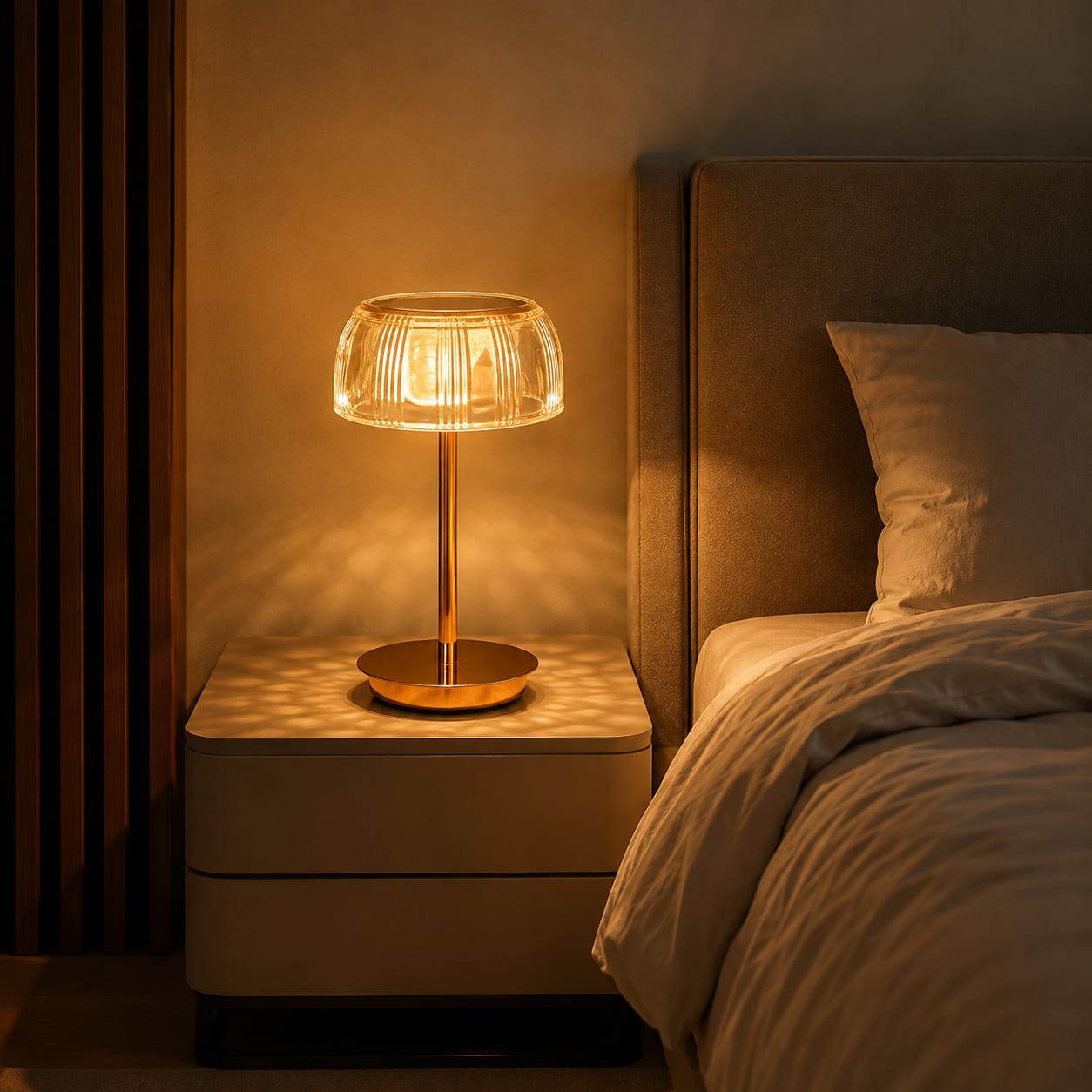 Customer photo review of Fluted Glass Ambient Table Lamp