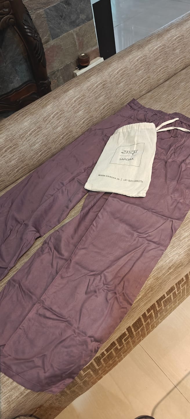 Customer photo review of Women Brinjal Viscose Palazzo Pant