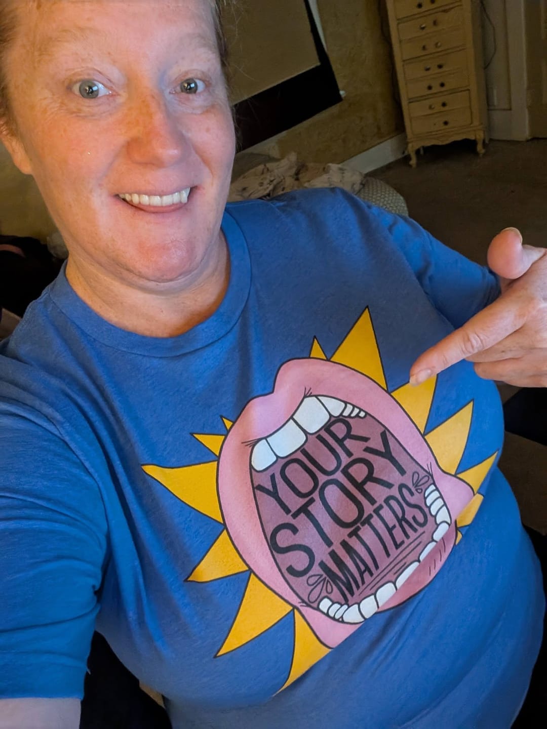 Customer photo review of Your Story Matters T-Shirt