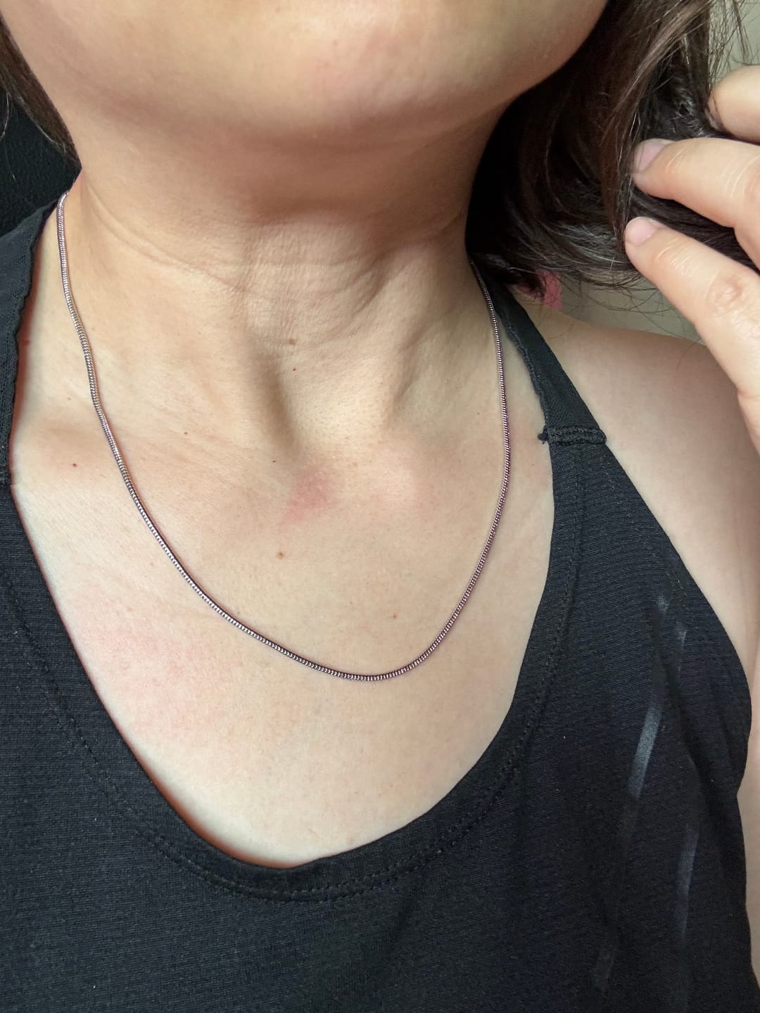 Customer photo review of Peyton 18k White Gold Plated Stacking Necklace Chain
