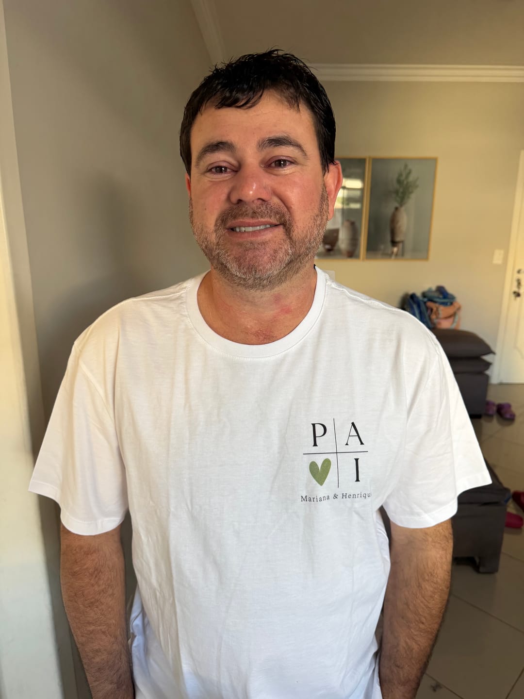 Customer photo review of Camiseta Personalizada PAI MINIMALISTA - 100% Algodão