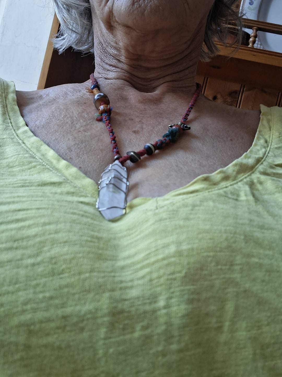 Customer photo review of The "Pilgrim's Lantern" Himalayan Raw Crystal Amulet