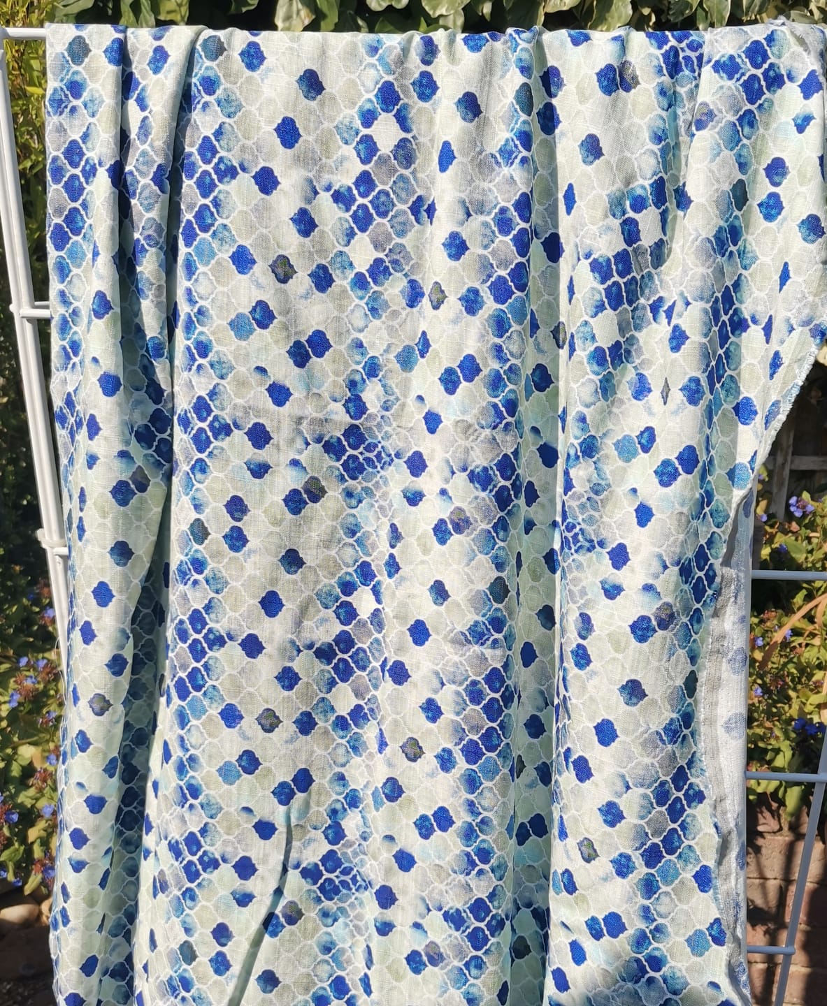 Customer photo review of Abstract Tiles Linen Viscose Fabric