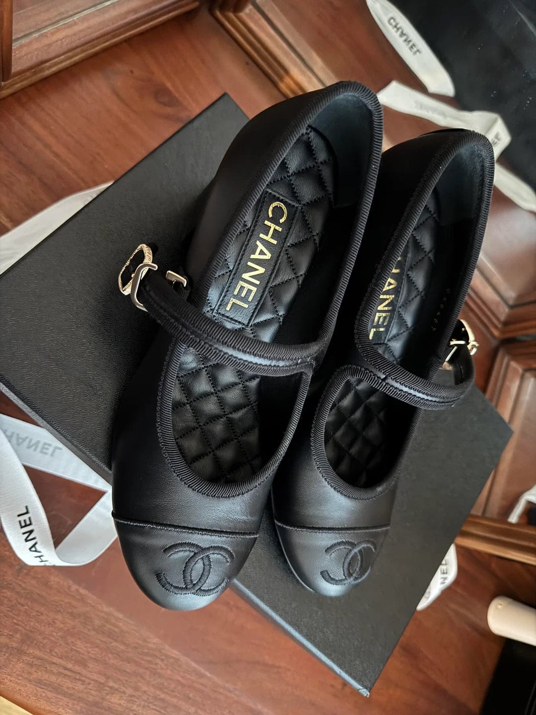 Customer photo review of Chanel 2026 Ballet Flat Quilted Leather With CC Logo
