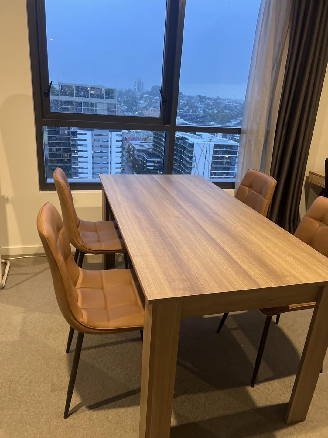 Customer photo review of 4x Dining Chairs Kitchen Chair Brown Faux Leather