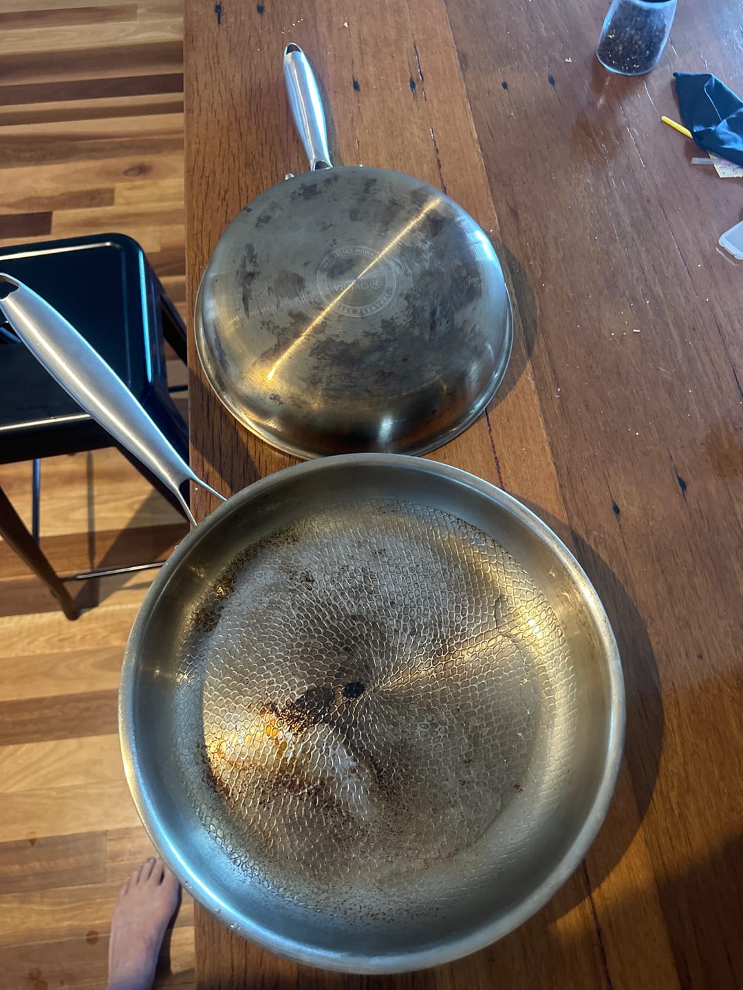 Customer photo review of Hand-Hammered Titanium Pan - 3-piece set