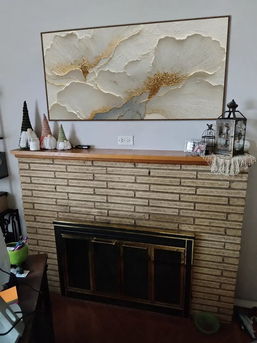 Customer photo review of Gilded Ivory Petals Abstract Wall Art