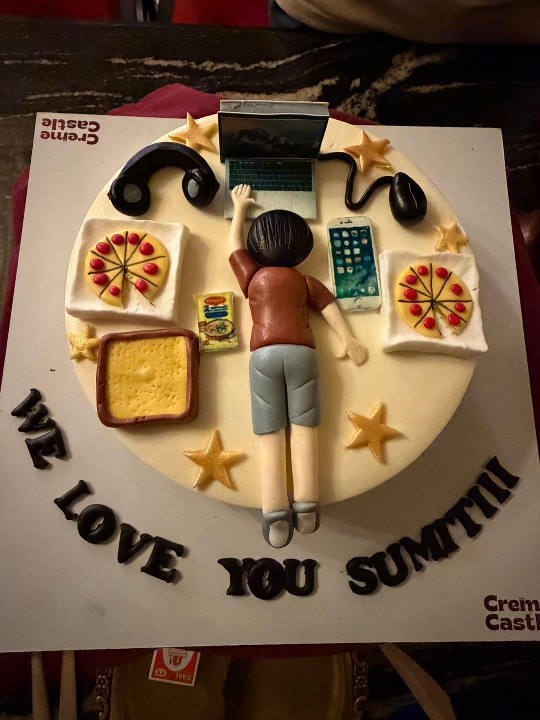 Customer photo review of Lazy Laptop Lover Custom Cake