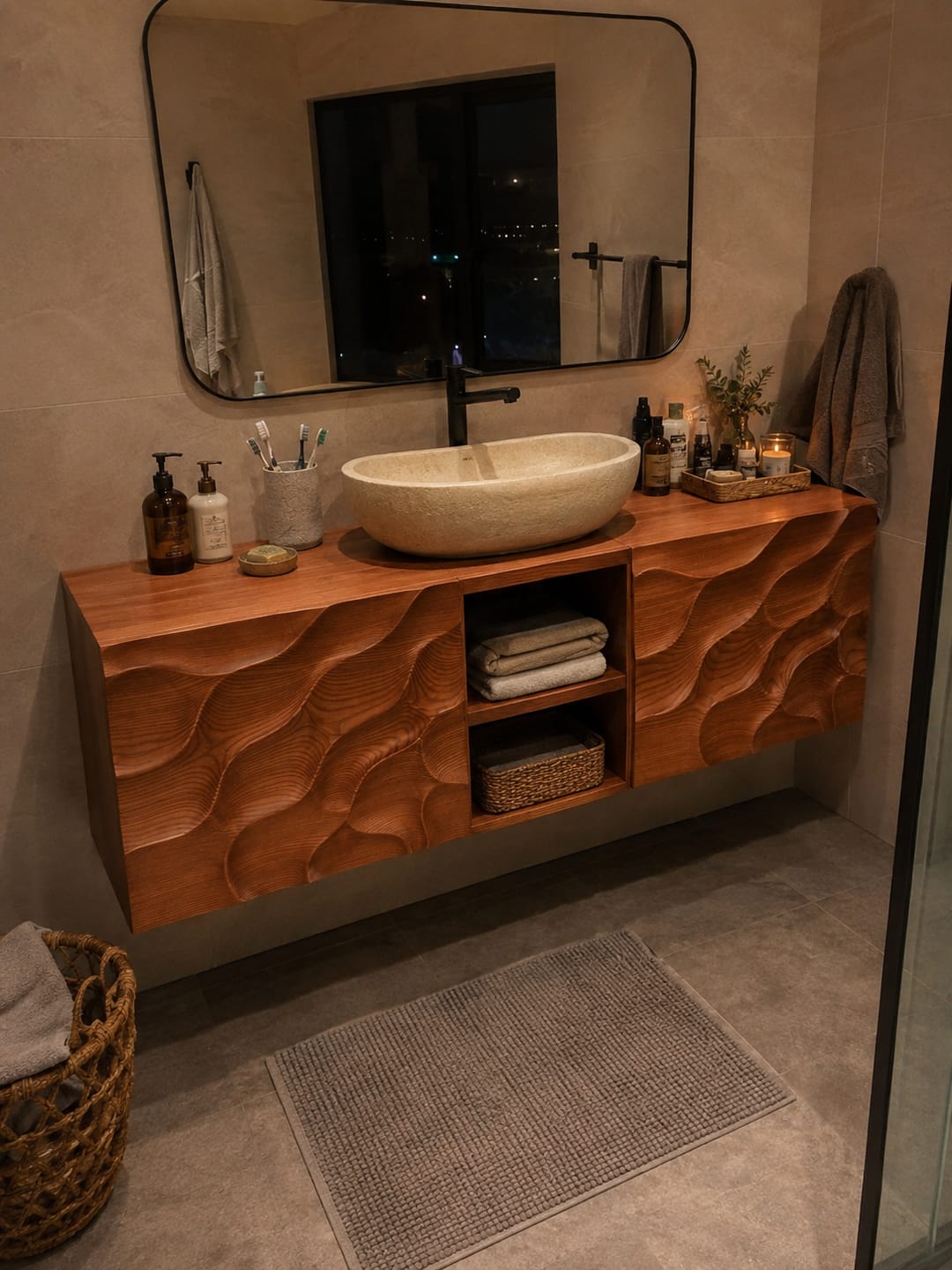 Customer photo review of Live Edge Corner Floating Shelves Solid Wood Wall Mounted Storage